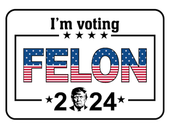 NEW!! I'M VOTING FELON 2024 - AMERICAN MADE T-SHIRT