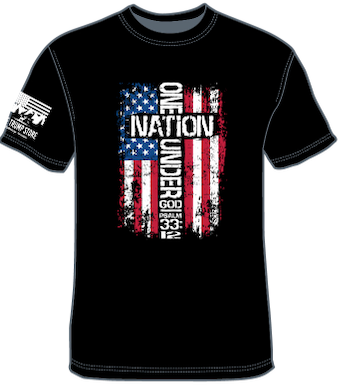 NEW!! PSALM 33:12 ONE NATION UNDER GOD - AMERICAN MADE T-SHIRT